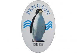 Penguin Oval Car Sticker