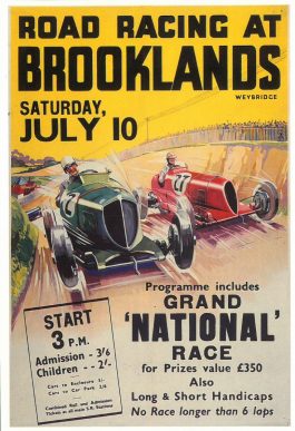 Road Racing at Brooklands Advert Postcard