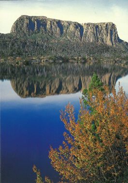 The Acropolis from Lake Elysia, Cradle Mountain Lake St Clair National Park Tasmania blank greeting card