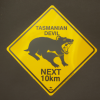 Danger Tasmanian Devil Roadsign