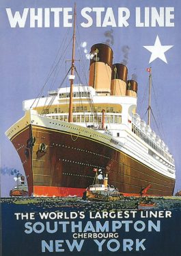 White Star Line Southampton New York Advert Postcard