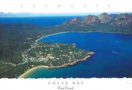 Coles Bay from the air East Coast Tasmania Postcard