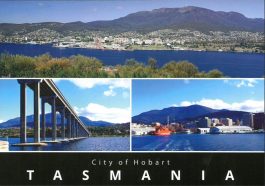 3 Scenes City of Hobart Tasmania Postcard