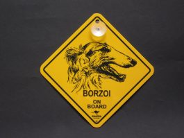 Borzoi on Board Swinger Sign